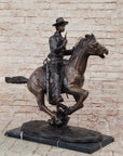 Trooper of the Plains Frederic Remington Bronze Western Art Sculpture 22" x 21"