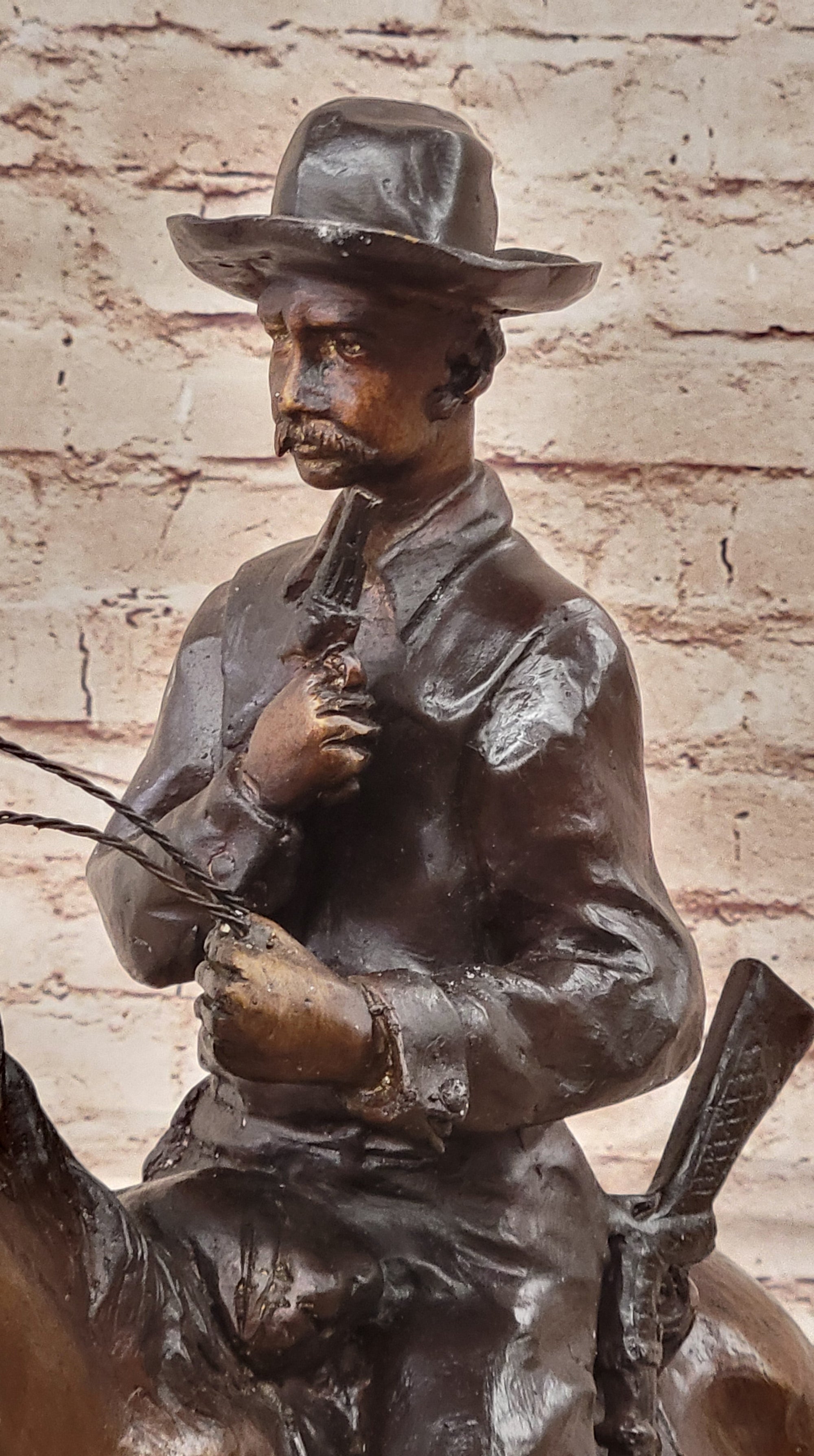 Trooper of the Plains Frederic Remington Bronze Western Art Sculpture 22&quot; x 21&quot;