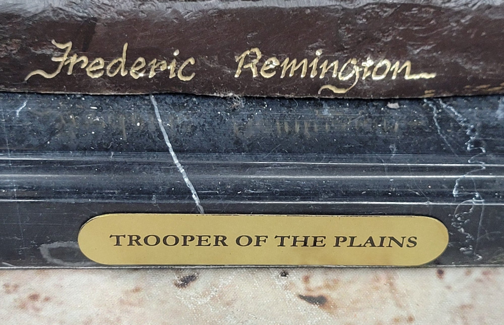 Trooper of the Plains Frederic Remington Bronze Western Art Sculpture 22&quot; x 21&quot;