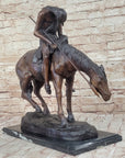 End of the Trail James Fraser Western Bronze Sculpture Native American 21" x 22"