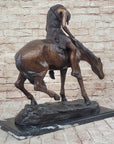 End of the Trail James Fraser Western Bronze Sculpture Native American 21" x 22"