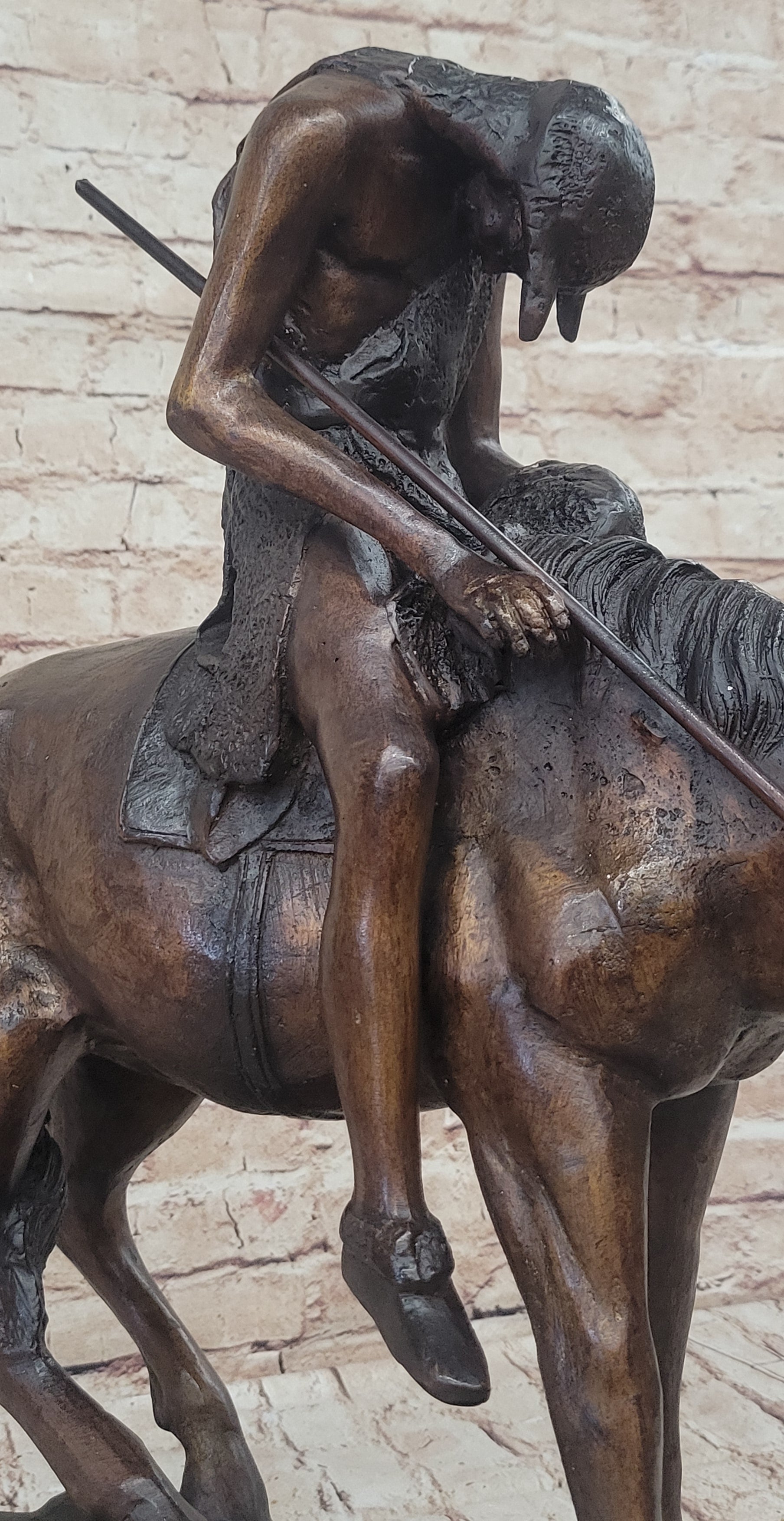 End of the Trail James Fraser Western Bronze Sculpture Native American 21&quot; x 22&quot;