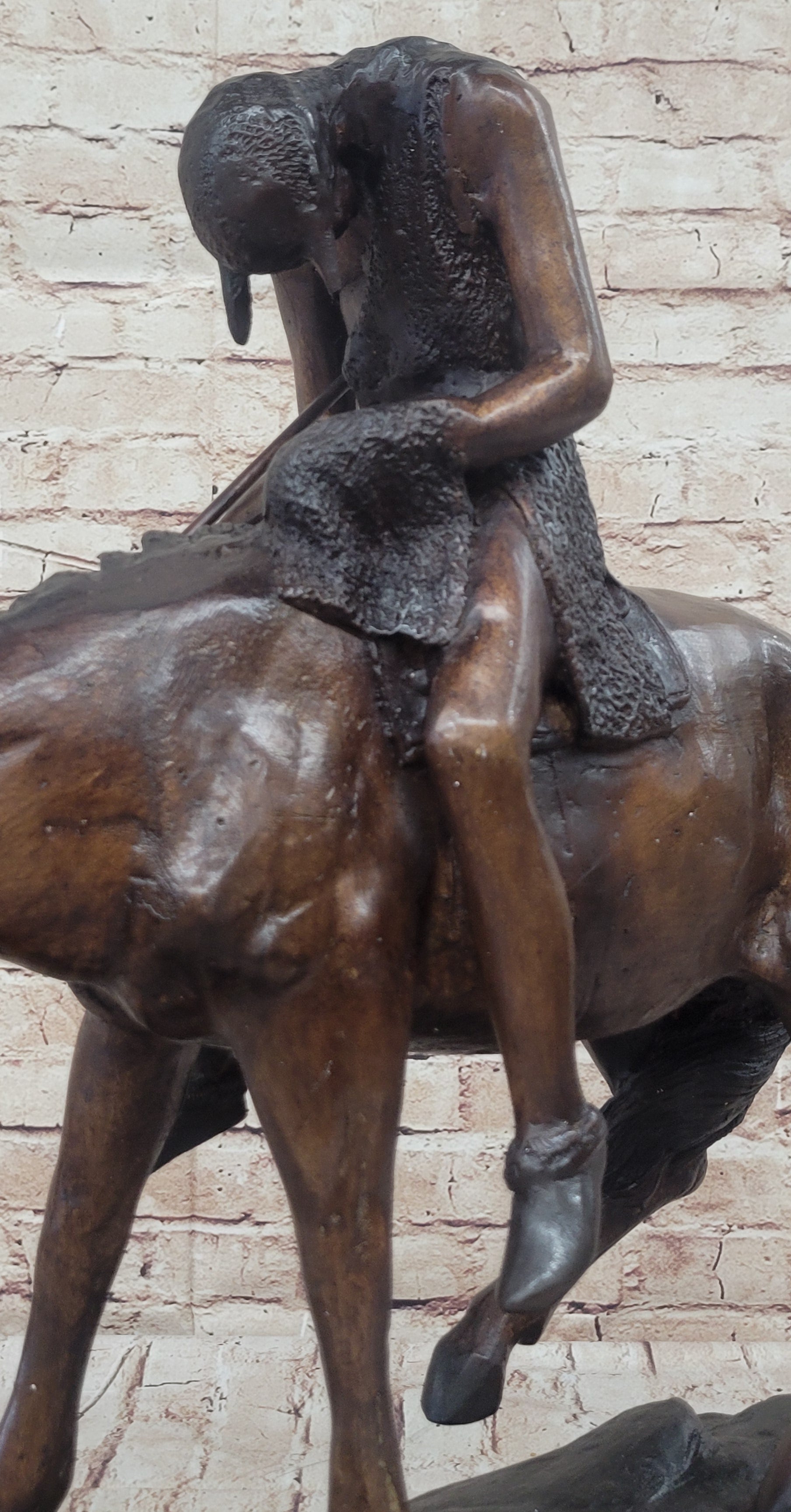 End of the Trail James Fraser Western Bronze Sculpture Native American 21&quot; x 22&quot;