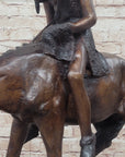 End of the Trail James Fraser Western Bronze Sculpture Native American 21" x 22"