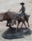 BOLTER Frederic Remington Western Bronze Statue Sculpture Cattle Drive 18" x 17"