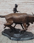 BOLTER Frederic Remington Western Bronze Statue Sculpture Cattle Drive 18" x 17"