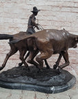 BOLTER Frederic Remington Western Bronze Statue Sculpture Cattle Drive 18" x 17"