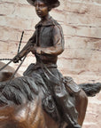 BOLTER Frederic Remington Western Bronze Statue Sculpture Cattle Drive 18" x 17"
