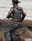 BOLTER Frederic Remington Western Bronze Statue Sculpture Cattle Drive 18" x 17"