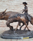BOLTER Frederic Remington Western Bronze Statue Sculpture Cattle Drive 18" x 17"