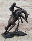 Bronco Twister C.M. Russell Western Bronze Sculpture Statue Cowboy 23" x 24"