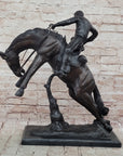 Bronco Twister C.M. Russell Western Bronze Sculpture Statue Cowboy 23" x 24"