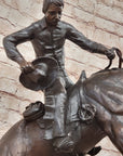 Bronco Twister C.M. Russell Western Bronze Sculpture Statue Cowboy 23" x 24"
