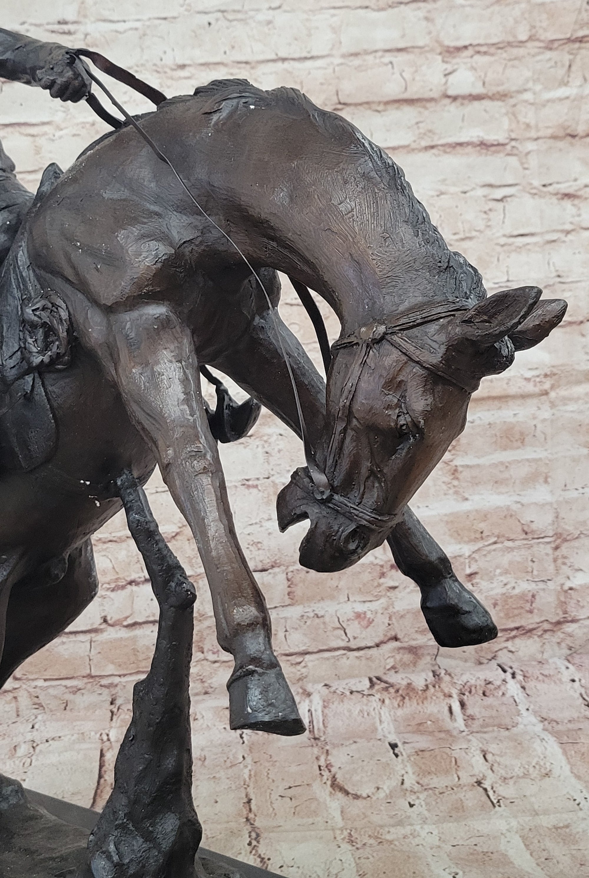 Bronco Twister C.M. Russell Western Bronze Sculpture Statue Cowboy 23&quot; x 24&quot;
