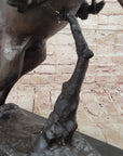 Bronco Twister C.M. Russell Western Bronze Sculpture Statue Cowboy 23" x 24"