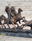Carl Kauba Bronze War Party Native American Sculpture