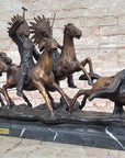 Carl Kauba Bronze War Party Native American Sculpture