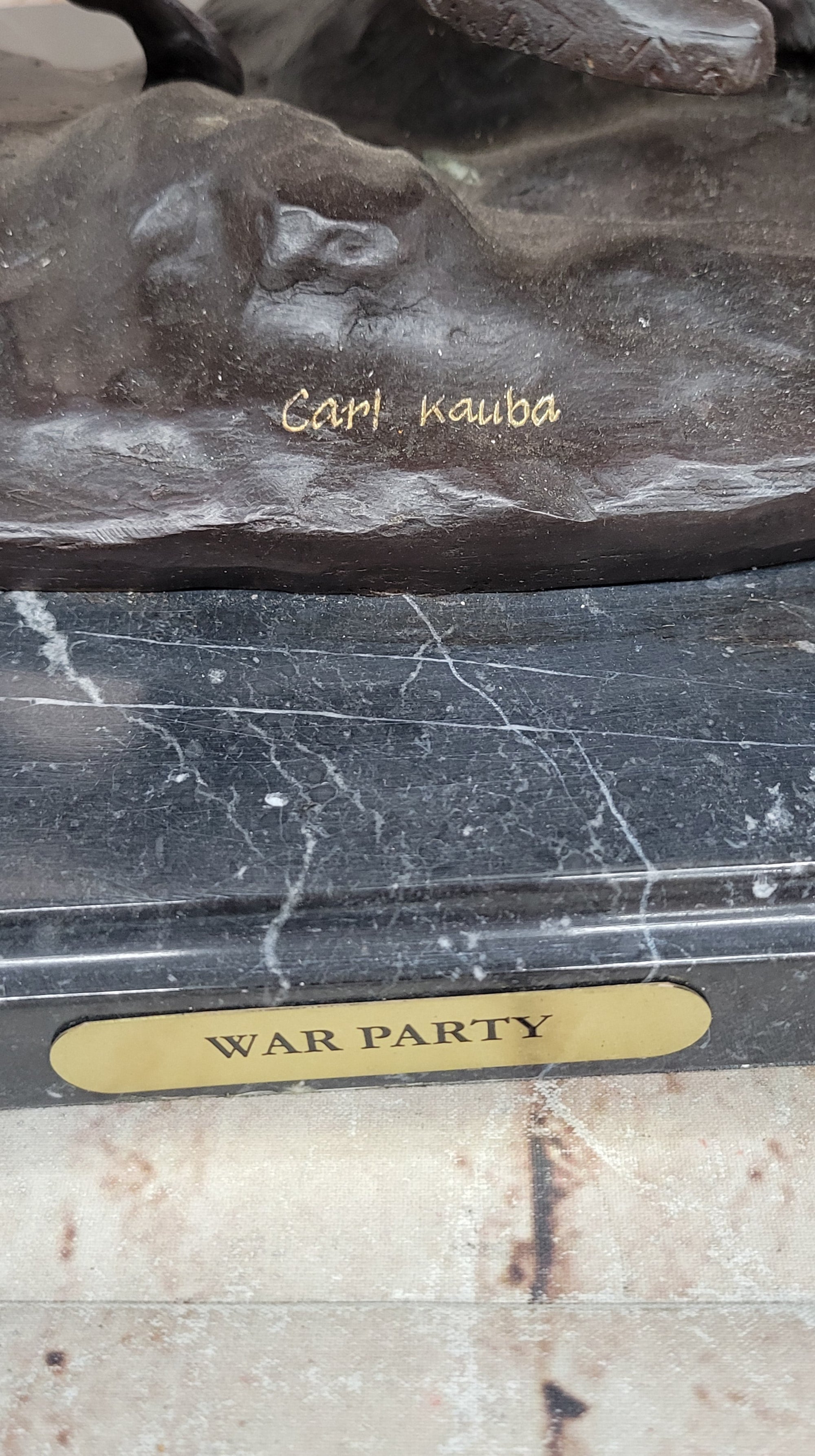 Carl Kauba Bronze War Party Native American Sculpture