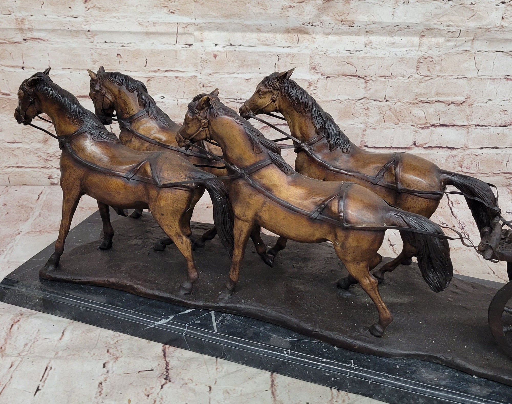 Stagecoach Coach Horse Carriage Bronze Sculpture - Limited Edition