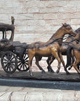 Stagecoach Coach Horse Carriage Bronze Sculpture - Limited Edition