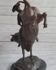 RODEO Bull Rider Bronze Statue Sculpture Western Decor Art 24" x 19"