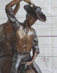RODEO Bull Rider Bronze Statue Sculpture Western Decor Art 24" x 19"