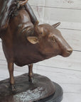 RODEO Bull Rider Bronze Statue Sculpture Western Decor Art 24" x 19"