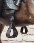 BREATH by Frederic Remington Bronze Statue Sculpture Cowboy Smoking Pipe 22" x 24"