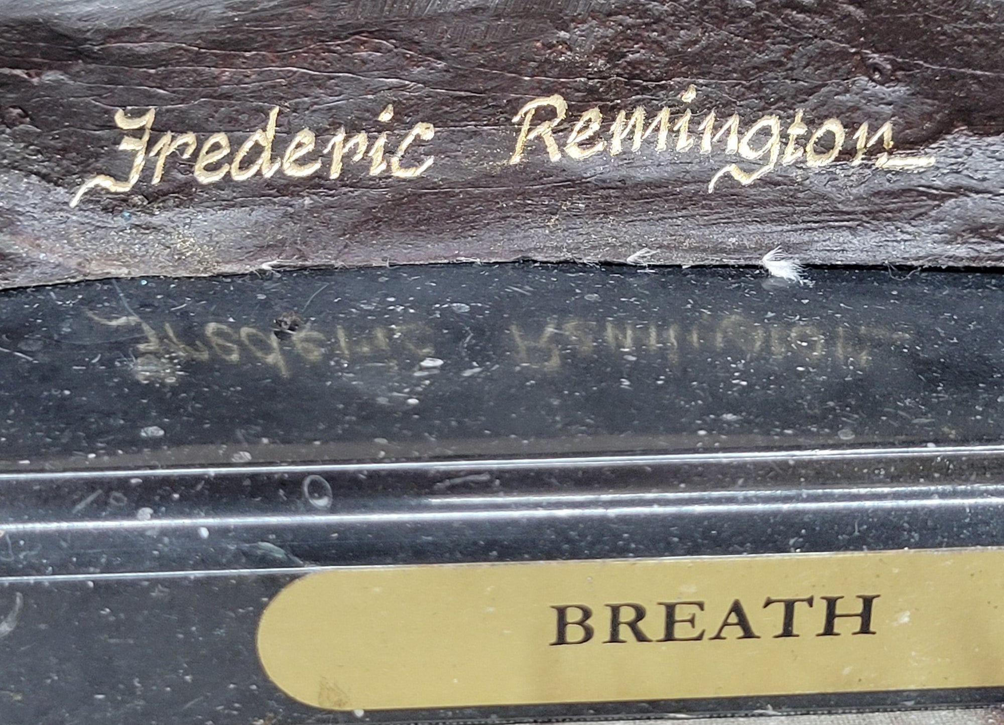 BREATH by Frederic Remington Bronze Statue Sculpture Cowboy Smoking Pipe 22&quot; x 24&quot;