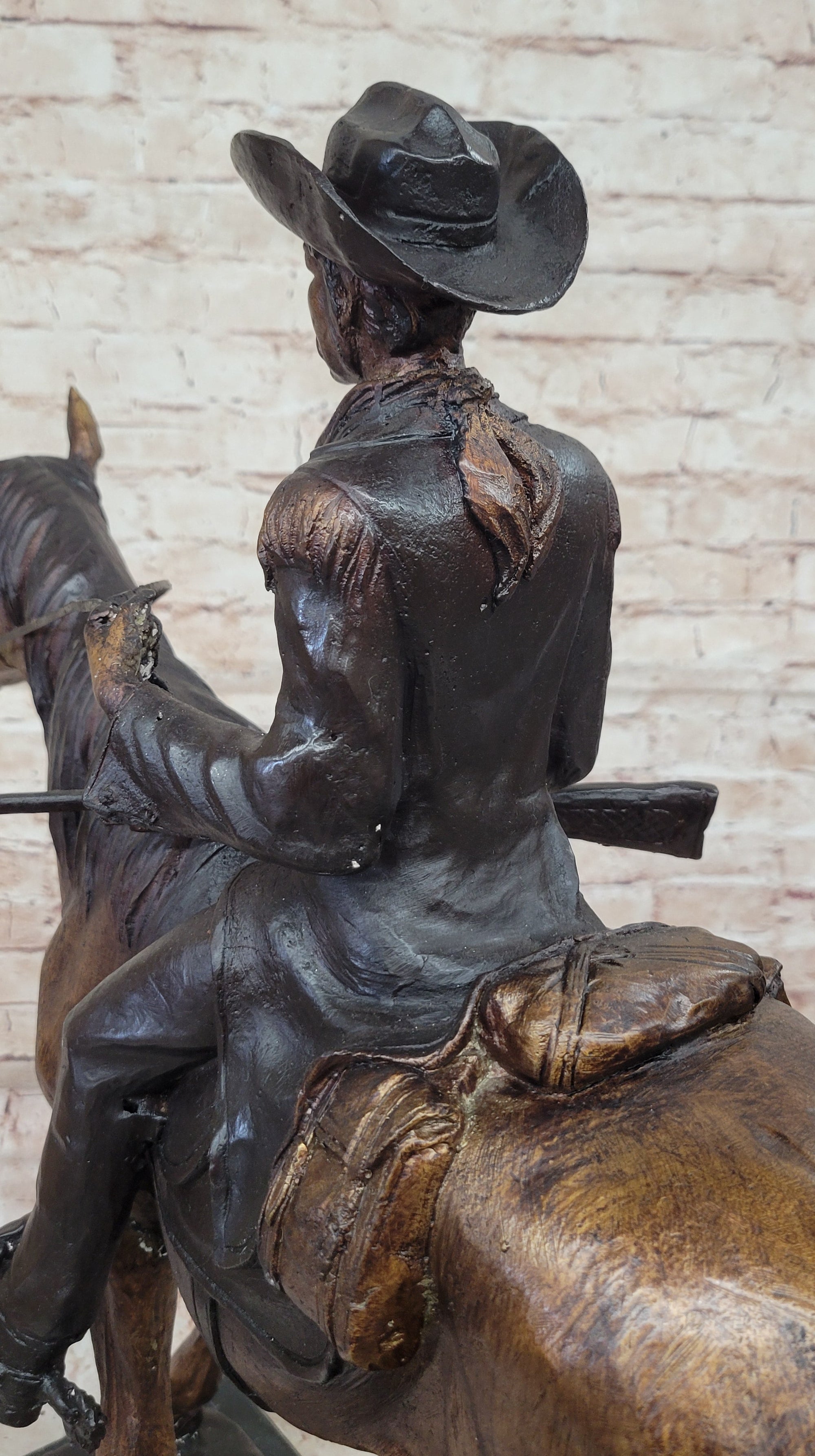 WILL ROGERS Bronze Statue Sculpture Frederic Remington Western Cowboy 23&quot; x 23&quot;