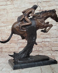 CHEYENNE by Frederic Remington Native American Horseback Western Bronze Statue Sculpture 17" x 19"