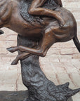 CHEYENNE by Frederic Remington Native American Horseback Western Bronze Statue Sculpture 17" x 19"