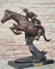CHEYENNE by Frederic Remington Native American Horseback Western Bronze Statue Sculpture 17" x 19"