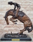 Frederic Remington RATTLESNAKE Rearing Horse Western Bronze Sculpture Statue 18" x 16"