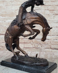 Frederic Remington RATTLESNAKE Rearing Horse Western Bronze Sculpture Statue 18" x 16"