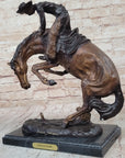 Frederic Remington RATTLESNAKE Rearing Horse Western Bronze Sculpture Statue 18" x 16"