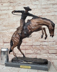 Frederic Remington WOOLY CHAPS Bronze Sculpture Western Cowboy 16" x 17"