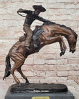 Frederic Remington WOOLY CHAPS Bronze Sculpture Western Cowboy 16" x 17"