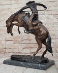 Frederic Remington WOOLY CHAPS Bronze Sculpture Western Cowboy 16" x 17"