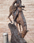 Mountain Man Frederic Remington Native American Indian Bronze Statue Sculpture 21" x 17"