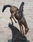 Mountain Man Frederic Remington Native American Indian Bronze Statue Sculpture 21" x 17"