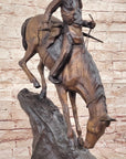 Mountain Man Frederic Remington Native American Indian Bronze Statue Sculpture 21" x 17"