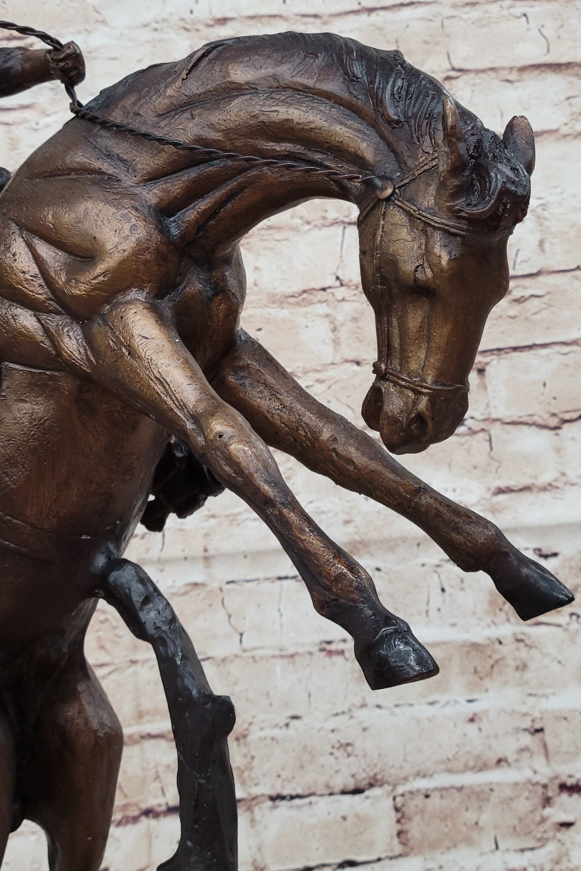 BRONCO TWISTER by Frederic Remington Western Cowboy Bronze Statue Sculpture 20&quot; x 20&quot;