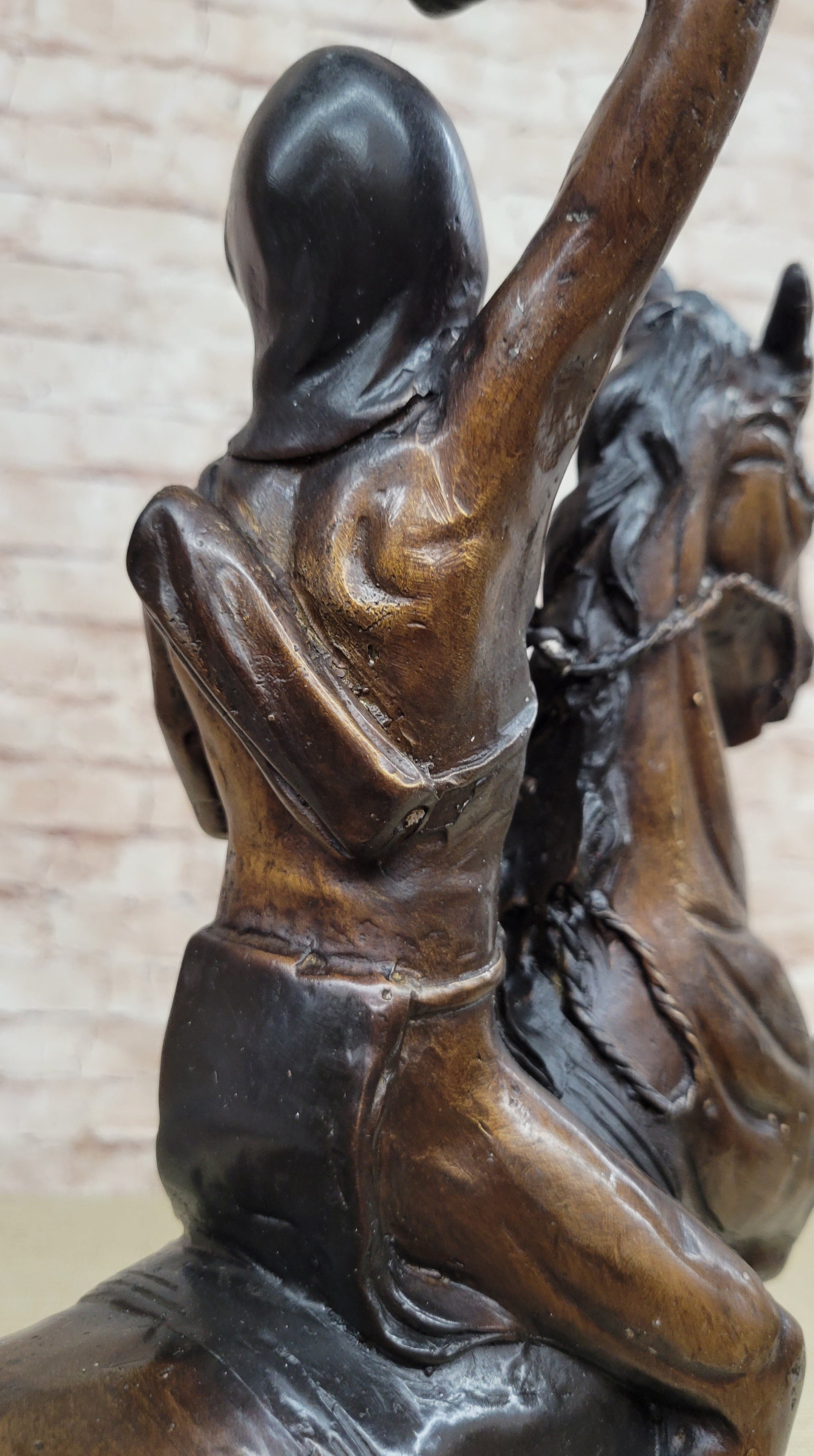 SCALP Frederic Remington Bronze Statue Sculpture Native American Western 19&quot; x 21&quot;