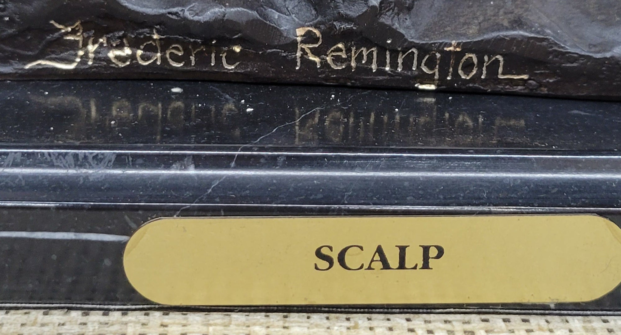 SCALP Frederic Remington Bronze Statue Sculpture Native American Western 19&quot; x 21&quot;