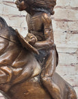 Native American WARRIOR on Horseback by Frederic Remington Bronze Statue Sculpture 18" x 21"