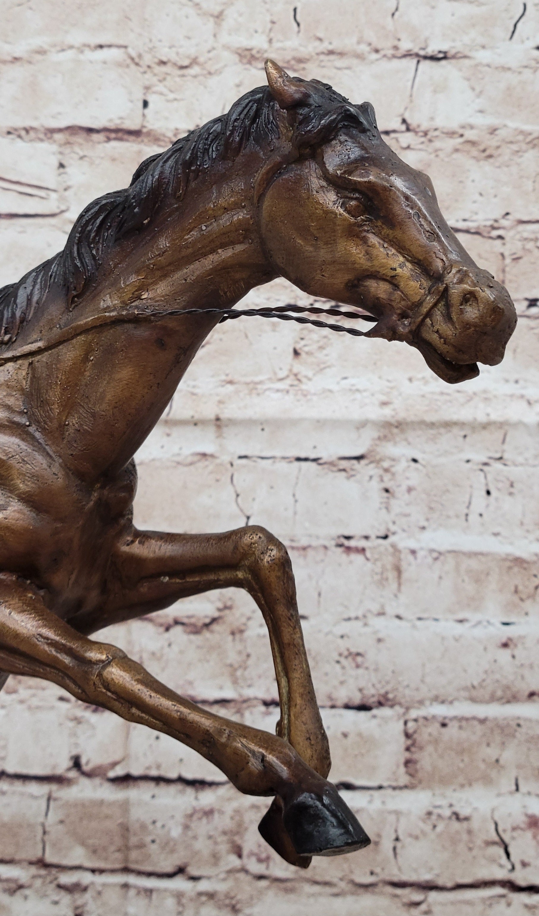 Native American WARRIOR on Horseback by Frederic Remington Bronze Statue Sculpture 18&quot; x 21&quot;