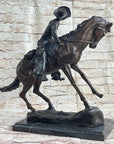Frederic Remington Cowboy Bronze Statue Sculpture Country Western Art 17" x 21"