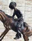 Frederic Remington Cowboy Bronze Statue Sculpture Country Western Art 17" x 21"