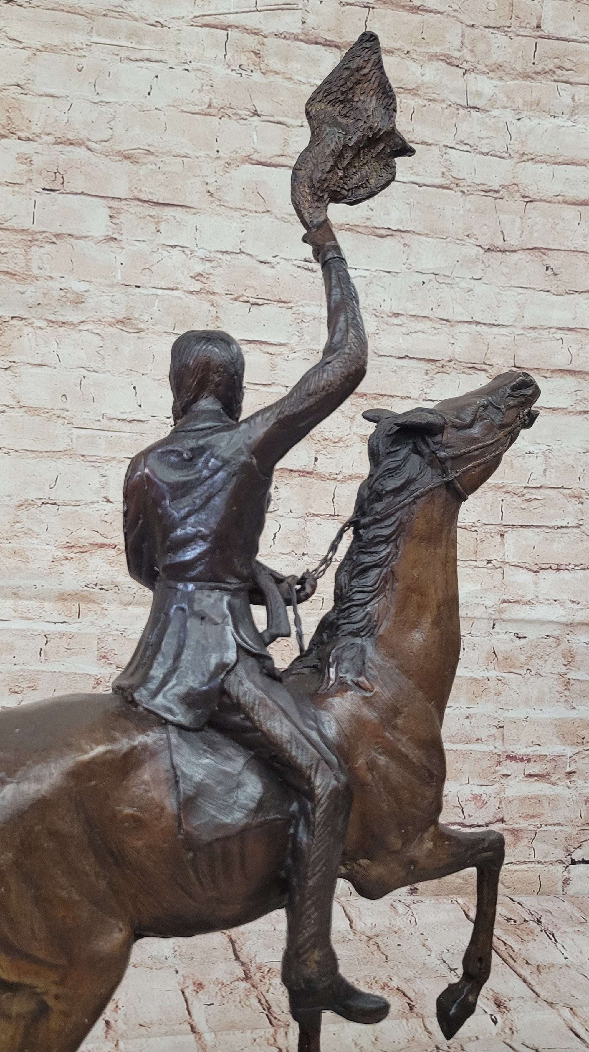 BUFFALO SIGNAL by Frederic Remington Bronze Sculpture Native American Horseback